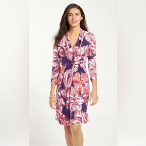 Tommy Bahama Brushstroke Blooms Tambour Twist-Front Dress